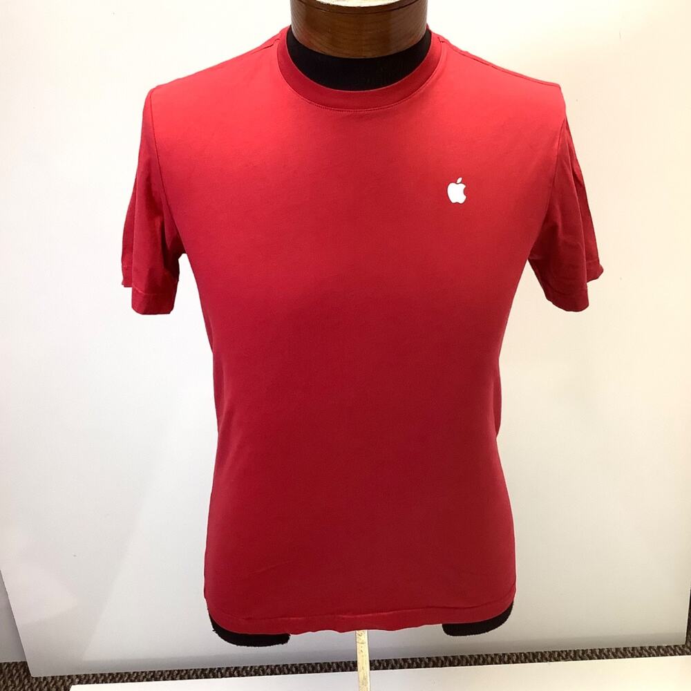 Apple Computer Mens Sz S Red T-Shirt Computer Logo Short Sleeve Macintosh